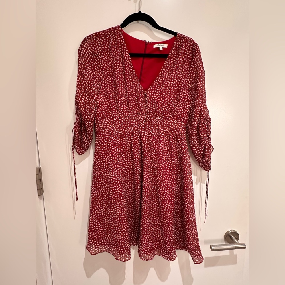 NWOT Red Madewell Floral Mini Dress (Size 8)